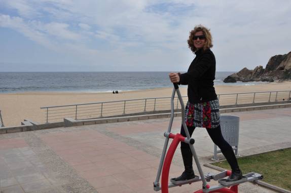 Um pouco de exercício na orla de Viña del Mar, no Chile